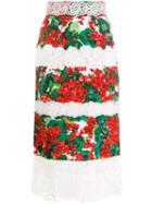 Dolce & Gabbana Portofino-print Cady Skirt - White