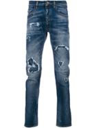 Frankie Morello Distressed Effect Jeans - Blue
