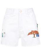 Martha Medeiros Embroidered Twill Shorts - Unavailable