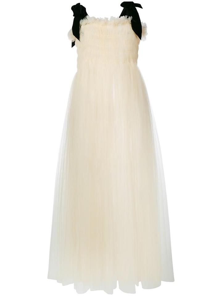Molly Goddard Velvet Strap Tulle Dress, Women's, Size: 1, Nude/neutrals, Nylon/velvet