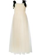 Molly Goddard Velvet Strap Tulle Dress, Women's, Size: 1, Nude/neutrals, Nylon/velvet