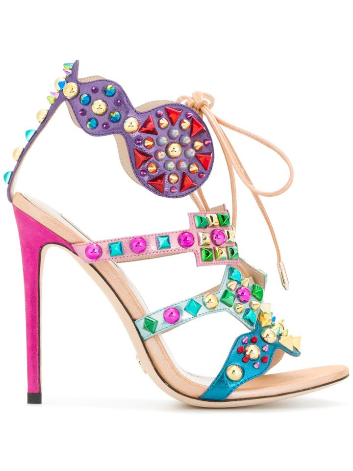Gianni Renzi Embellished Sandals - Multicolour