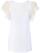 Twin-set Ruffled Sleeve T-shirt - White