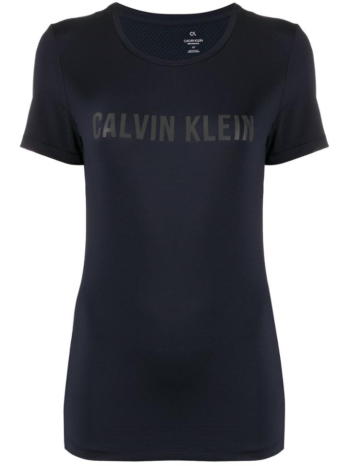 Calvin Klein Mesh Panel Logo T-shirt - Blue