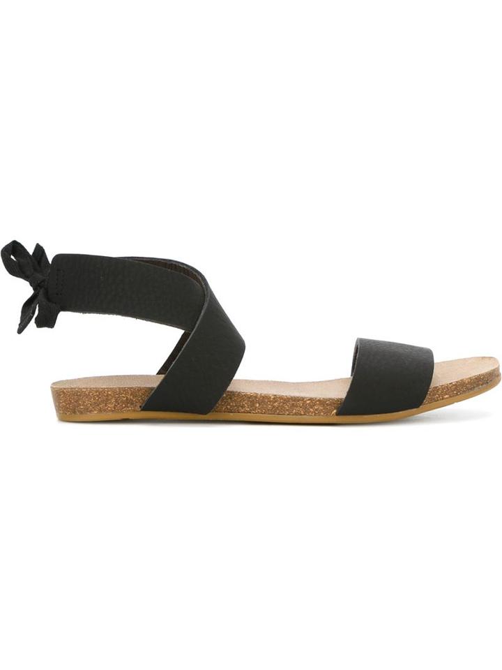 Humanoid Tie Ankle Sandals, Women's, Size: 37, Black, Leather/rubber