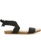 Humanoid Tie Ankle Sandals, Women's, Size: 37, Black, Leather/rubber