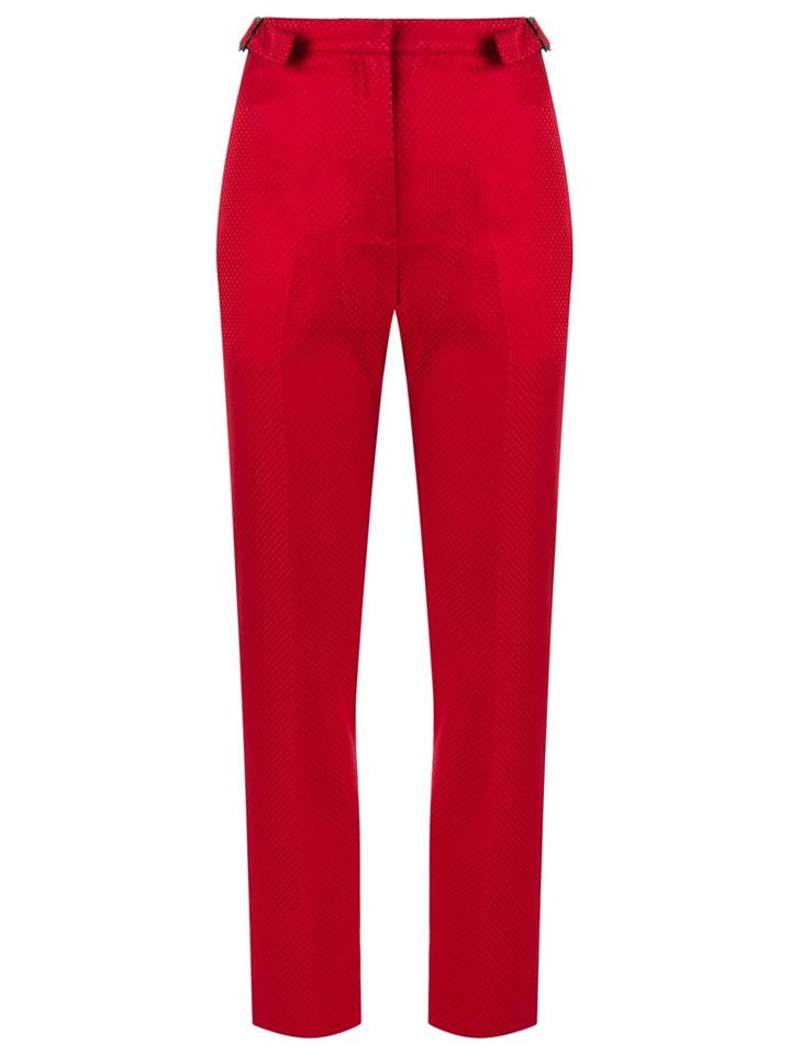 Reinaldo Lourenço Straight Leg Trousers, Women's, Size: 44, Red, Cotton/acetate