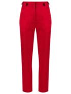 Reinaldo Lourenço Straight Leg Trousers, Women's, Size: 44, Red, Cotton/acetate