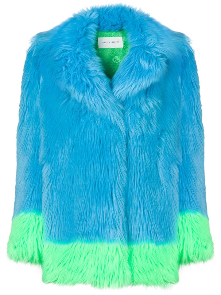 Alberta Ferretti Contrast Detail Coat - Blue