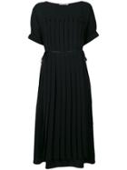 Jil Sander Ribbed Flared Dress - Black