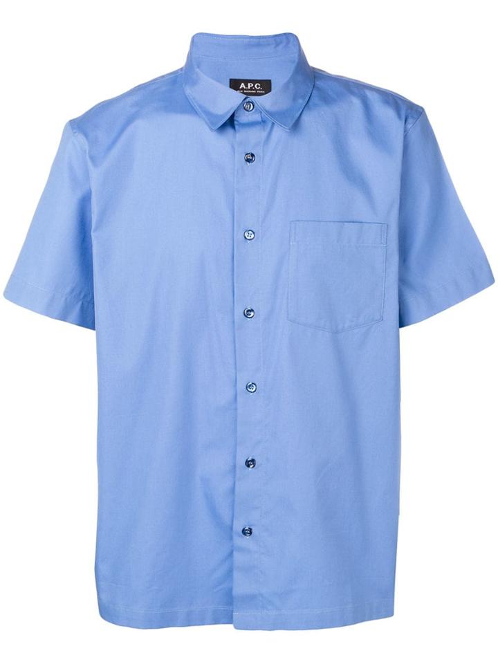 A.p.c. Plain Shortsleeved Shirt - Blue