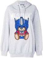 Moschino - Transformer Bear Oversized Hoodie - Women - Cotton/polyester/polyurethane - 40, Grey, Cotton/polyester/polyurethane