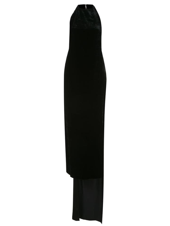 Vera Wang Velvet Halterneck Gown - Black