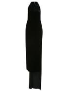 Vera Wang Velvet Halterneck Gown - Black
