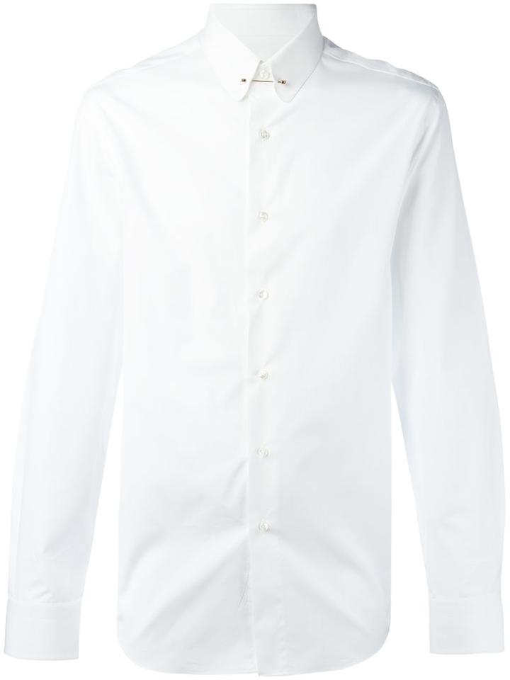 Brioni Plain Shirt, Men's, Size: 41, White, Cotton