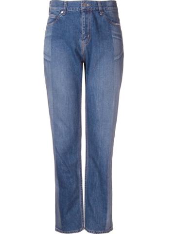 Serge De Blue Two-tone Straight Leg Jeans, Women's, Size: 36, Cotton