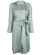 Partow Tie Waist Shirt Dress - Green