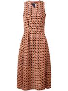 Paul Smith V-neck Printed Dress, Women's, Size: 42, Yellow/orange, Silk/polyamide