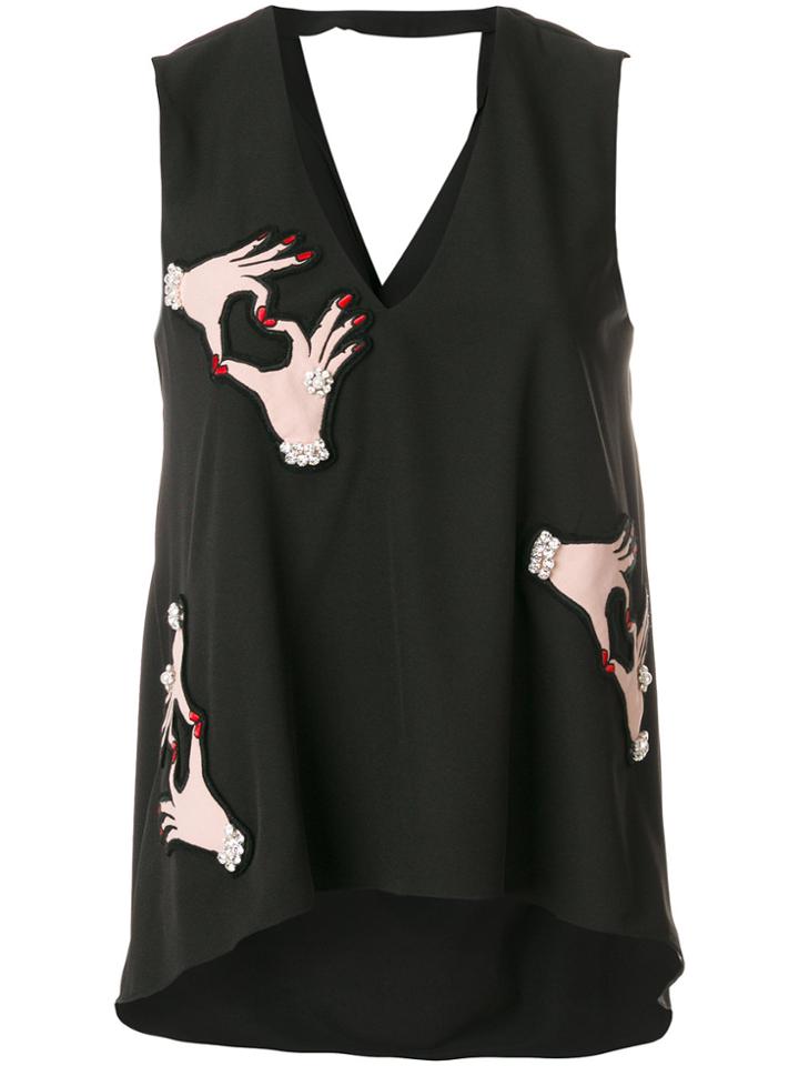 Philipp Plein Hand Appliquéd Tank Top - Black