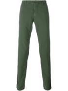 Incotex Chino Trousers, Men's, Size: 33, Green, Cotton/spandex/elastane