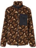 Burberry Monogram Pattern Fleece Jacket - Brown