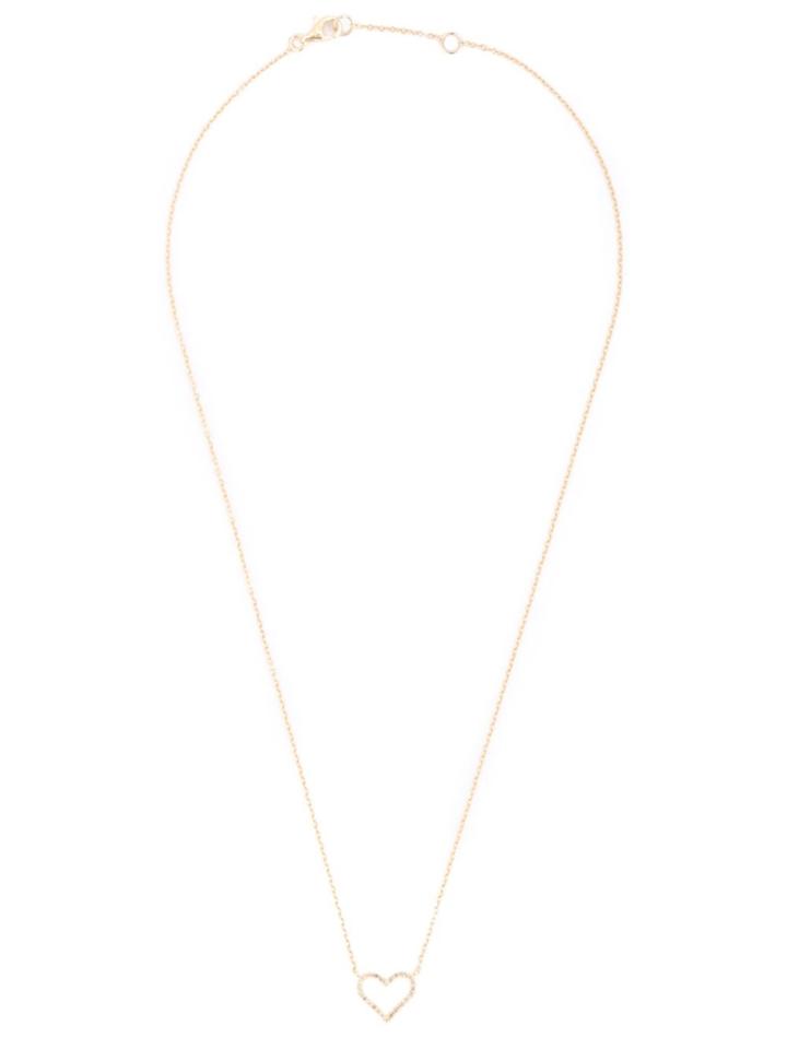 Rosa De La Cruz Gold And Diamond Heart Necklace - Metallic