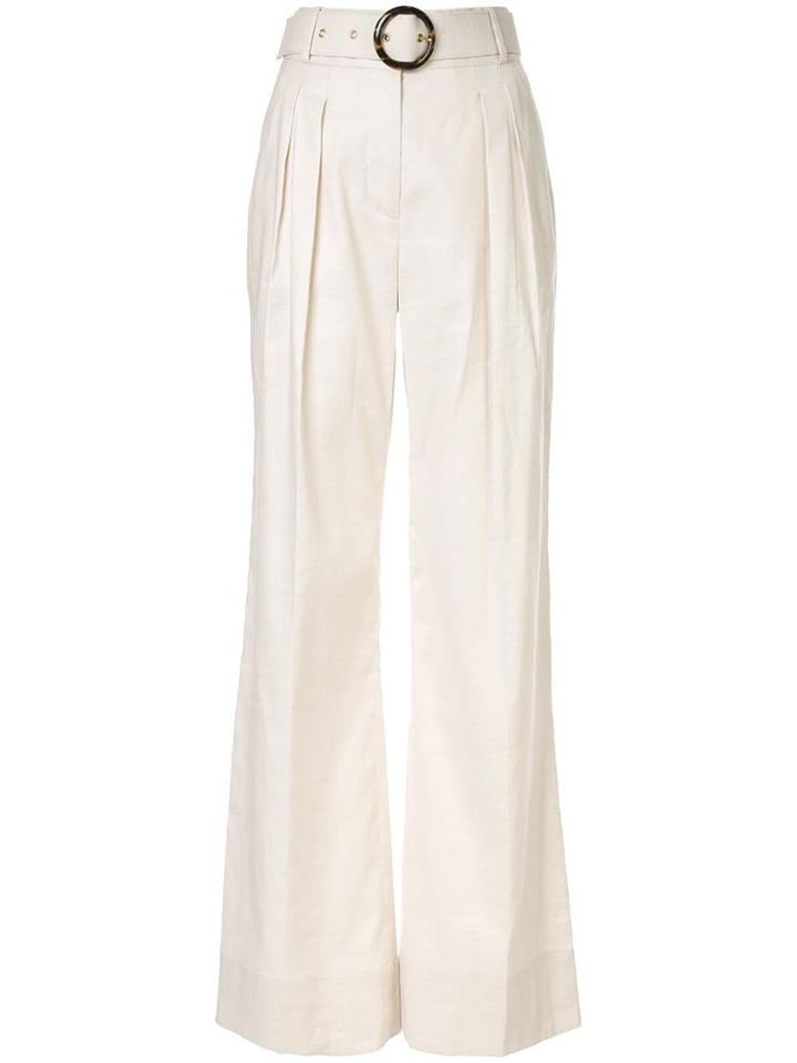 Rebecca Vallance Taylor Belted Flared Trousers - White