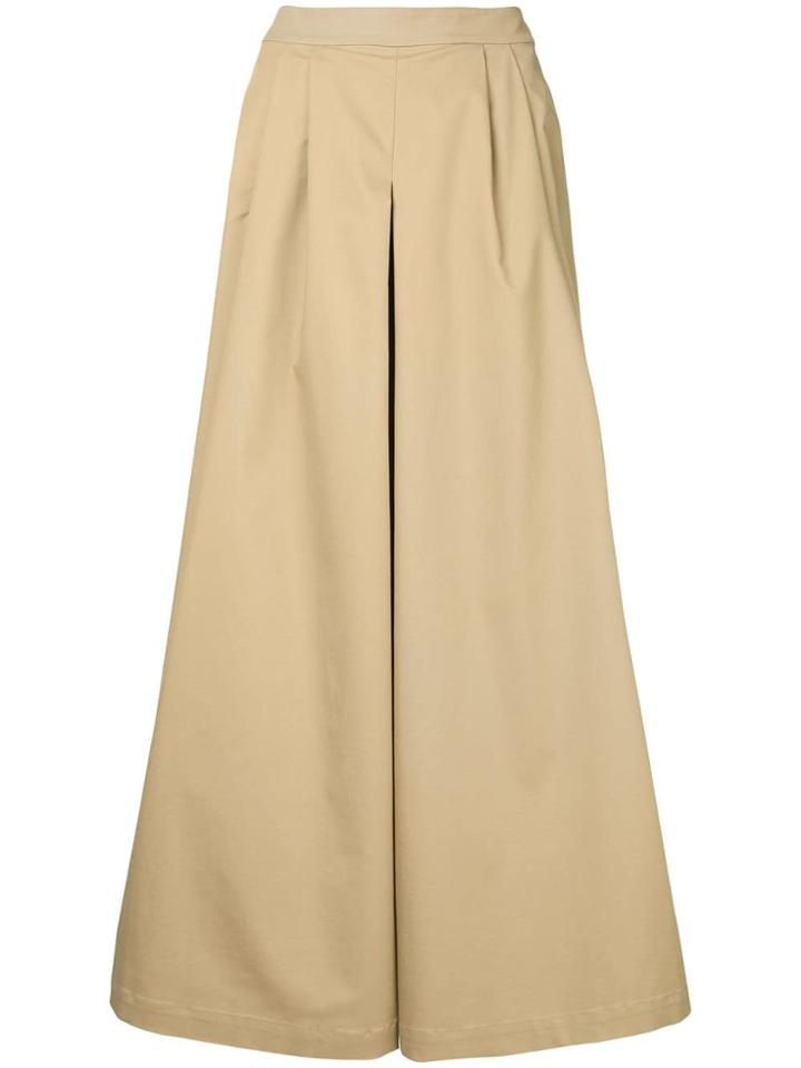 Huishan Zhang Cropped Wide-leg Trousers - Brown