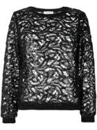 Si-jay Sequined Lace Top - Black