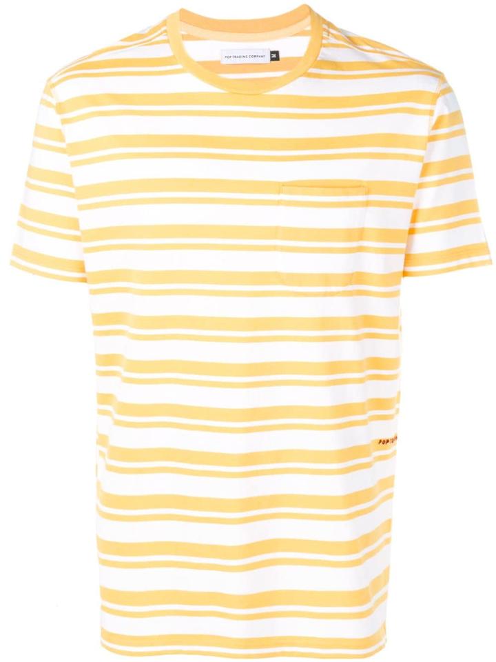 Pop Trading International Striped Pocket T-shirt - Yellow