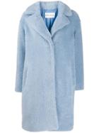 Stand Studio Concealed Fastened Coat - Blue