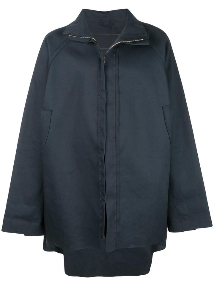 Camiel Fortgens Zipped Flared Coat - Blue