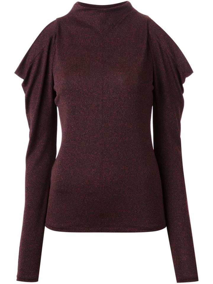 G.v.g.v. Open Shoulder Jersey Top, Women's, Size: Xs, Brown, Polyester/polyurethane/rayon
