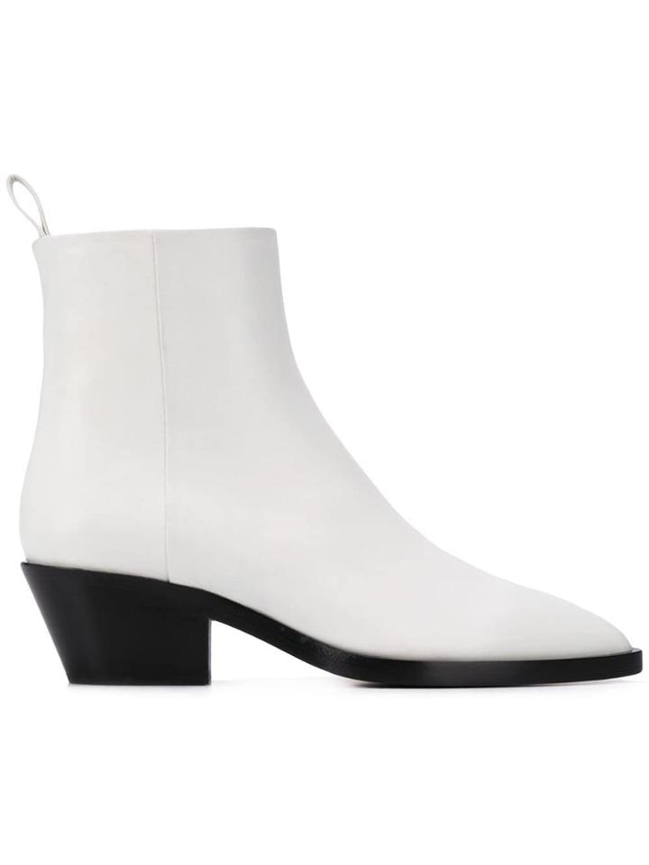 Jil Sander Pointed Ankle Boots - White