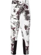 Ann Demeulemeester Floral Print Pants, Men's, Size: Small, White, Cotton/spandex/elastane