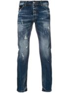 John Richmond Distressed Faded Skinny Jeans - Blue