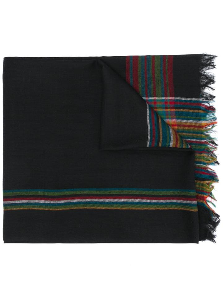 Ps By Paul Smith Check Printed Scarf - Black