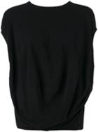 Rundholz Round Cut Cropped Top, Women's, Size: Medium, Black, Cotton/spandex/elastane