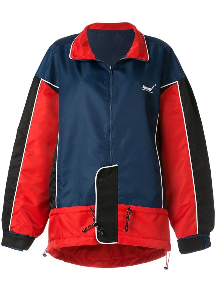 Ader Error Colour Block Oversized Sports Jacket - Blue