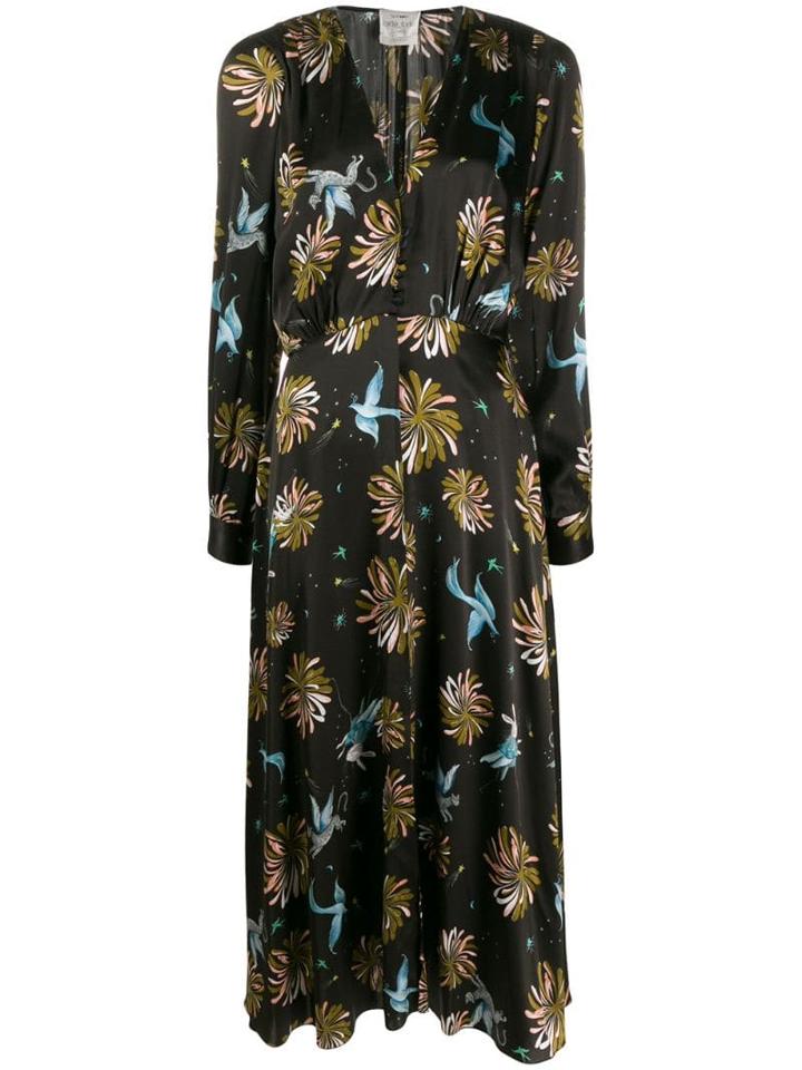 Forte Forte Fiaba Print Midi Dress - Black