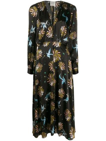 Forte Forte Fiaba Print Midi Dress - Black