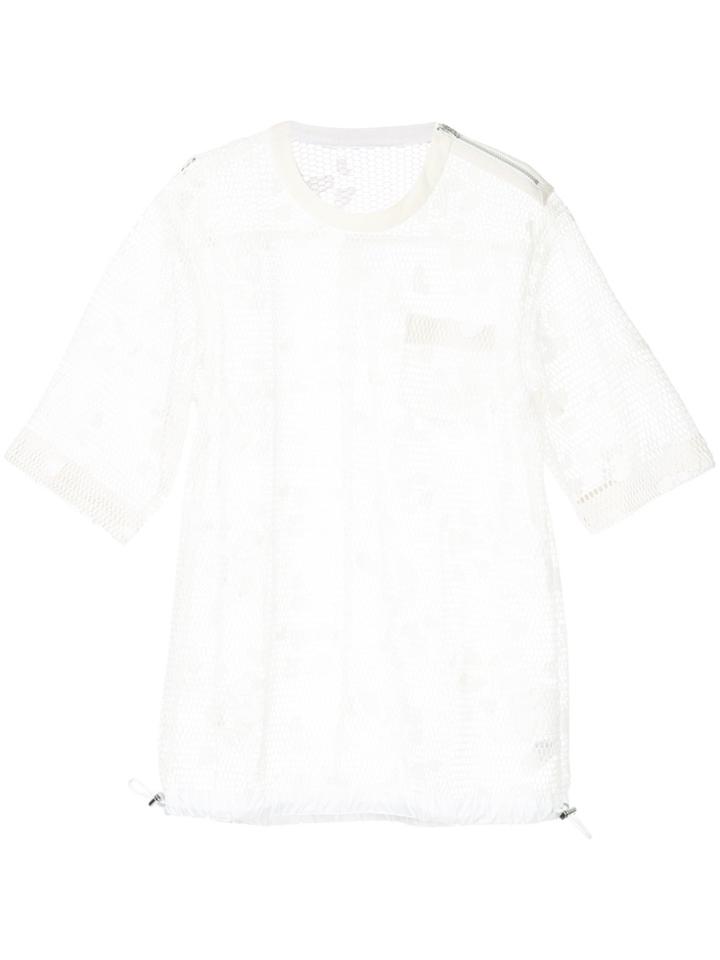 Sacai Drawstring Mesh T-shirt - White