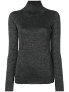 Joseph - Lurex High Neck Sweater - Women - Polyamide/cupro/merino/metallic Fibre - M, Black, Polyamide/cupro/merino/metallic Fibre