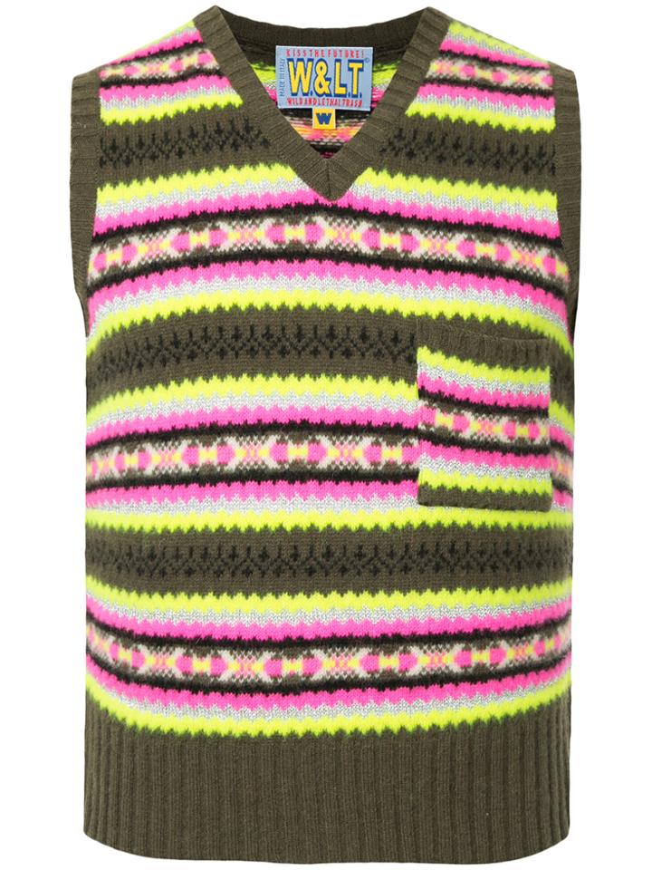 Walter Van Beirendonck Vintage Striped Knitted Vest - Multicolour