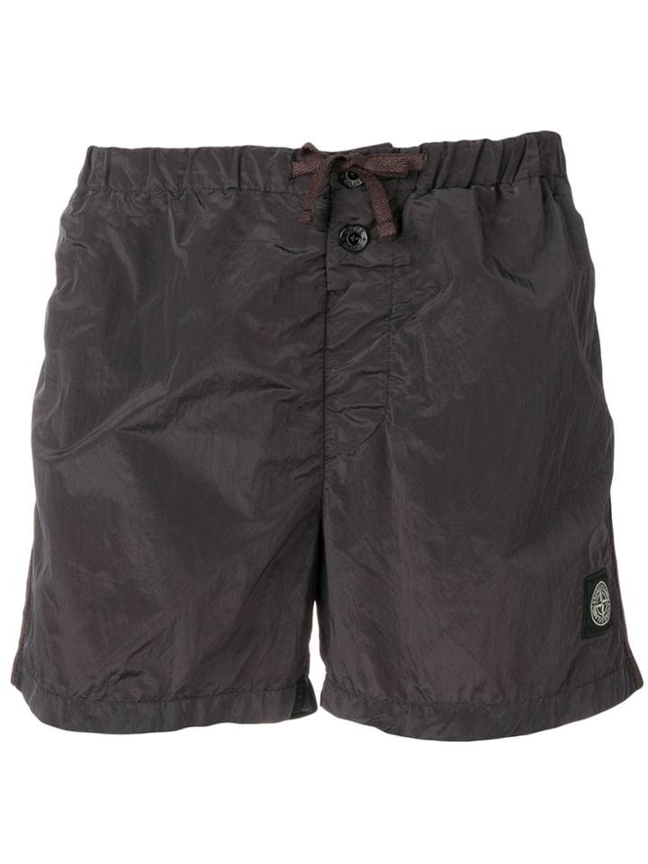 Stone Island Logo Swim Shorts - Grey