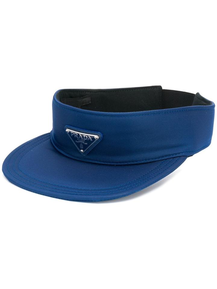 Prada Logo Plaque Visor - Blue