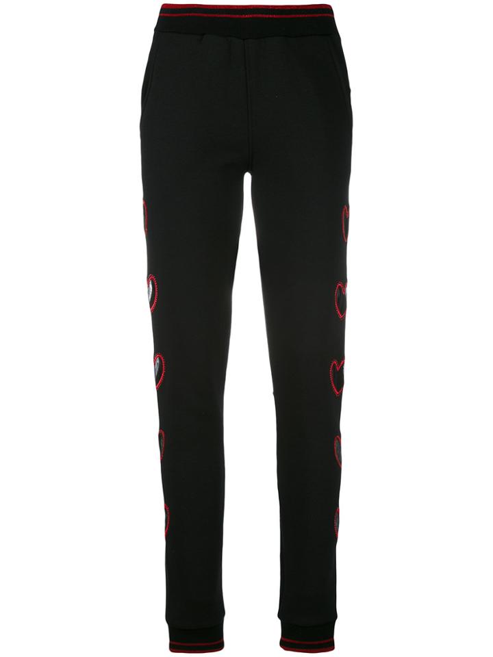 Philipp Plein Heart Patch Sweatpants - Black