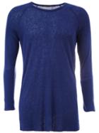 Haider Ackermann Long Sleeve T-shirt, Men's, Size: Medium, Blue, Nylon/rayon/wool/virgin Wool