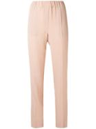 Incotex - Tailored Straight Trousers - Women - Silk/acetate - 44, Pink/purple, Silk/acetate