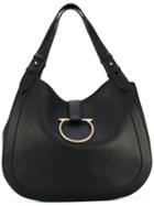 Salvatore Ferragamo - Gancio Shoulder Bag - Women - Camel Leather - One Size, Black, Camel Leather